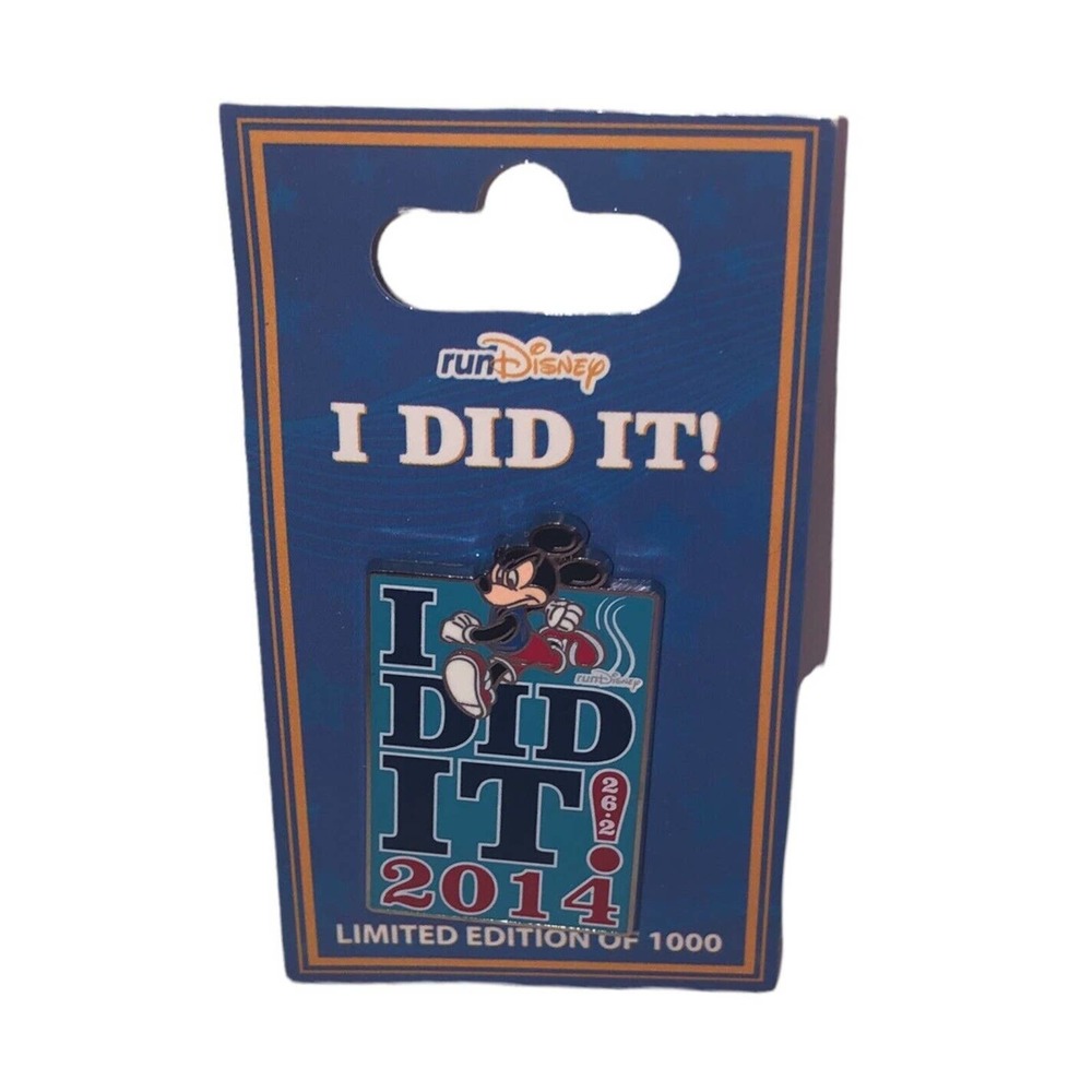 Disney Run 2014 Mickey Mouse I DID IT 26.2 Marathon Pin LE 1000 NEW